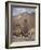 Afghan Nomad Family in Front of the Buddhas of Bamiyan, 1950-null-Framed Giclee Print