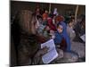 Afghan Refugee Children Holding Copies of the Quran, Repeat after their Teacher-null-Mounted Photographic Print