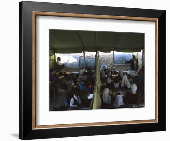 Afghan Teachers Give a Language Lesson to Boys and Girls-Rodrigo Abd-Framed Photographic Print