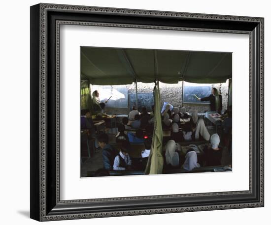 Afghan Teachers Give a Language Lesson to Boys and Girls-Rodrigo Abd-Framed Photographic Print