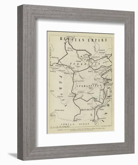 Afghanistan and its Surroundings, Showing the Frontiers of Russia and British India-null-Framed Giclee Print