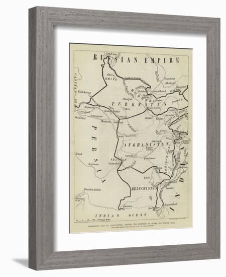Afghanistan and its Surroundings, Showing the Frontiers of Russia and British India-null-Framed Giclee Print