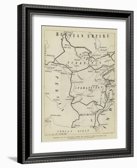 Afghanistan and its Surroundings, Showing the Frontiers of Russia and British India-null-Framed Giclee Print