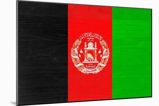 Afghanistan Flag Design with Wood Patterning - Flags of the World Series-Philippe Hugonnard-Mounted Art Print