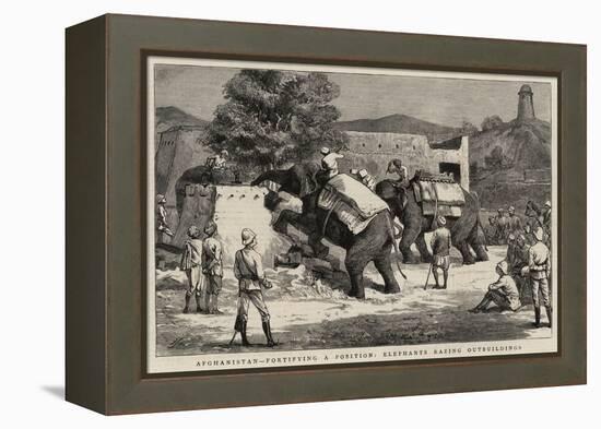 Afghanistan, Fortifying a Position, Elephants Razing Outbuildings-Harry Hamilton Johnston-Framed Premier Image Canvas