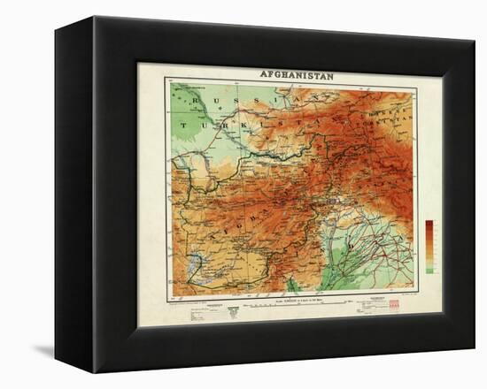 Afghanistan - Panoramic Map - Afghanistan-Lantern Press-Framed Stretched Canvas