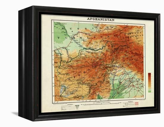 Afghanistan - Panoramic Map - Afghanistan-Lantern Press-Framed Stretched Canvas