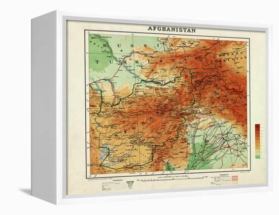 Afghanistan - Panoramic Map - Afghanistan-Lantern Press-Framed Stretched Canvas