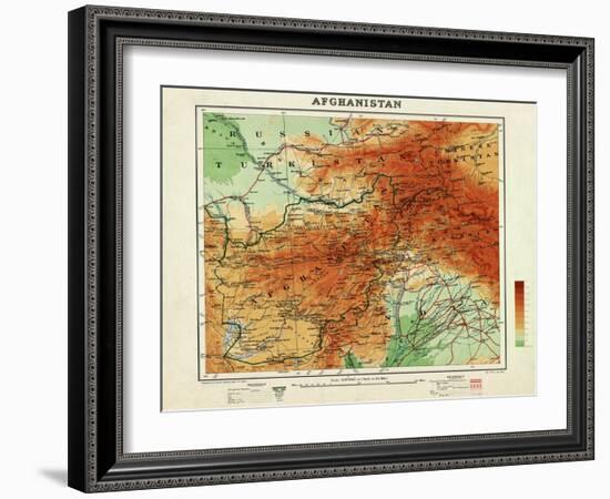 Afghanistan - Panoramic Map - Afghanistan-Lantern Press-Framed Art Print