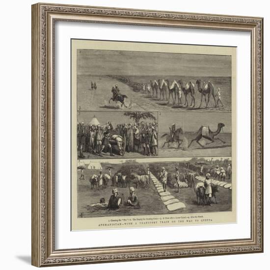 Afghanistan, with a Transport Train on the Way to Quetta-Charles Edwin Fripp-Framed Giclee Print