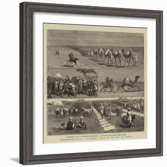 Afghanistan, with a Transport Train on the Way to Quetta-Charles Edwin Fripp-Framed Giclee Print