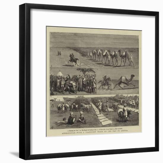 Afghanistan, with a Transport Train on the Way to Quetta-Charles Edwin Fripp-Framed Giclee Print