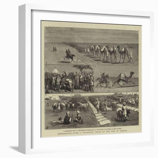 Afghanistan, with a Transport Train on the Way to Quetta-Charles Edwin Fripp-Framed Giclee Print