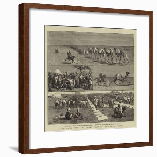 Afghanistan, with a Transport Train on the Way to Quetta-Charles Edwin Fripp-Framed Giclee Print