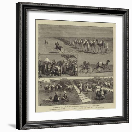 Afghanistan, with a Transport Train on the Way to Quetta-Charles Edwin Fripp-Framed Giclee Print