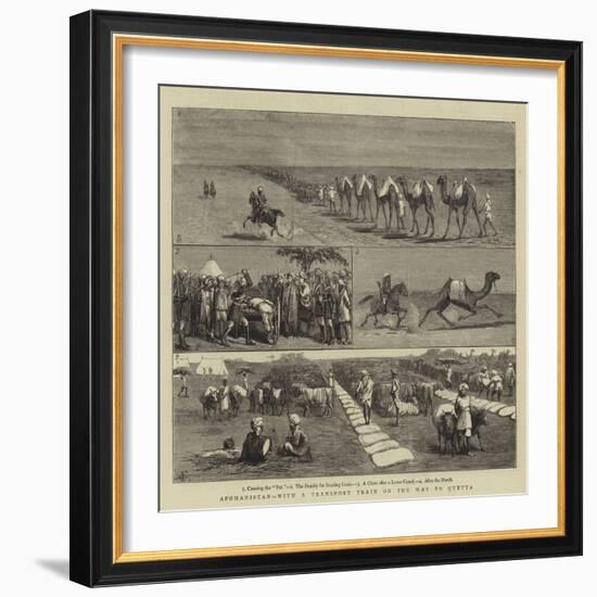 Afghanistan, with a Transport Train on the Way to Quetta-Charles Edwin Fripp-Framed Giclee Print