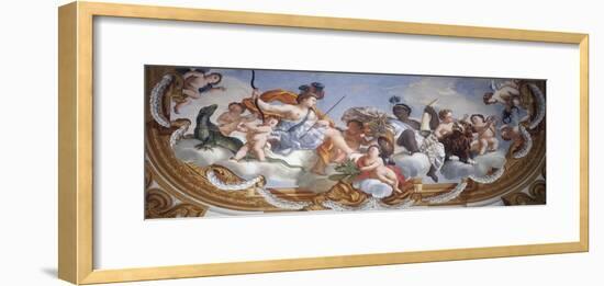 Africa and America, Detail of Fresco the Four Parts of the World, by Michelangelo Ricciolini-null-Framed Giclee Print