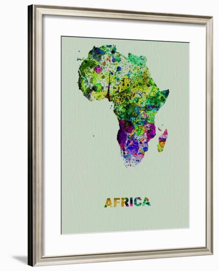 Africa Color Splatter Map-NaxArt-Framed Art Print