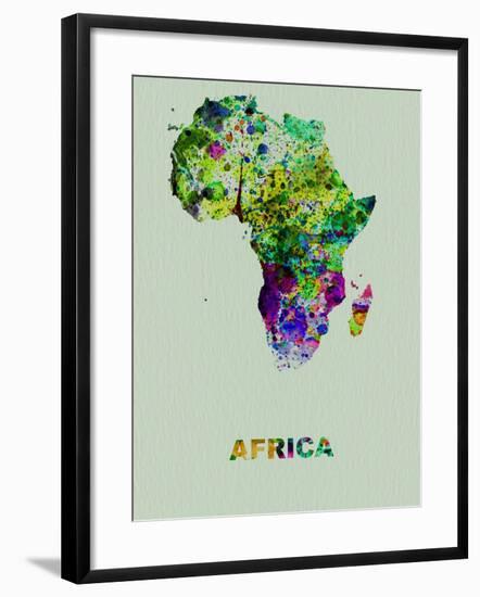 Africa Color Splatter Map-NaxArt-Framed Art Print