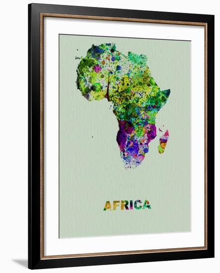 Africa Color Splatter Map-NaxArt-Framed Art Print