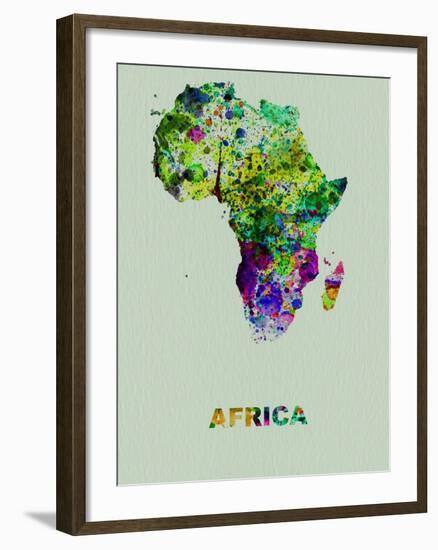 Africa Color Splatter Map-NaxArt-Framed Art Print