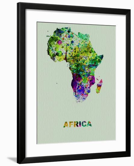 Africa Color Splatter Map-NaxArt-Framed Art Print