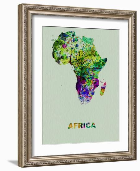 Africa Color Splatter Map-NaxArt-Framed Art Print