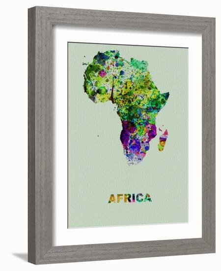 Africa Color Splatter Map-NaxArt-Framed Art Print