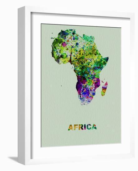 Africa Color Splatter Map-NaxArt-Framed Art Print