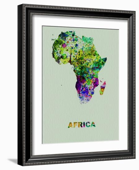 Africa Color Splatter Map-NaxArt-Framed Art Print