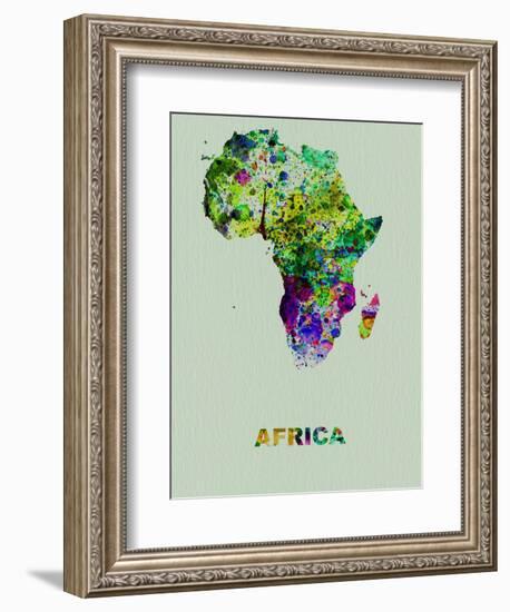 Africa Color Splatter Map-NaxArt-Framed Art Print