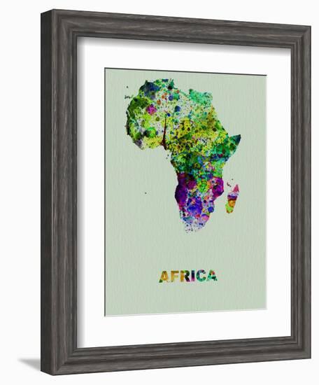 Africa Color Splatter Map-NaxArt-Framed Art Print