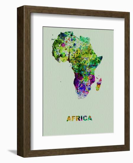 Africa Color Splatter Map-NaxArt-Framed Art Print