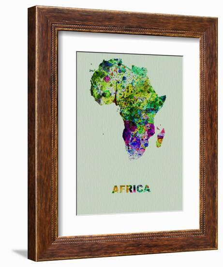 Africa Color Splatter Map-NaxArt-Framed Art Print