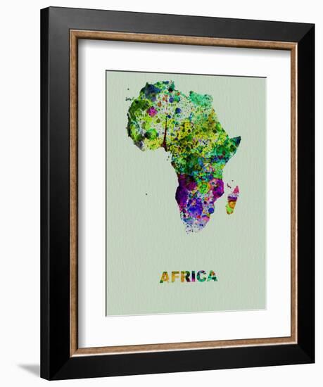 Africa Color Splatter Map-NaxArt-Framed Art Print