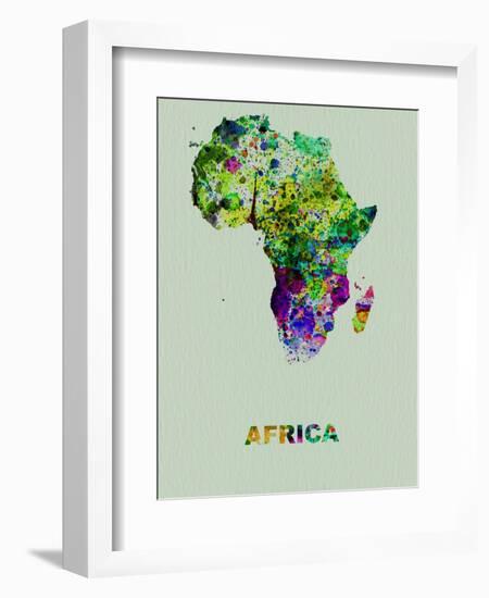 Africa Color Splatter Map-NaxArt-Framed Art Print