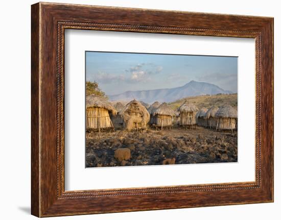 Africa, Ethiopia, Mago National Park, Mursi Tribe, Belle village.-Janis Miglavs-Framed Photographic Print