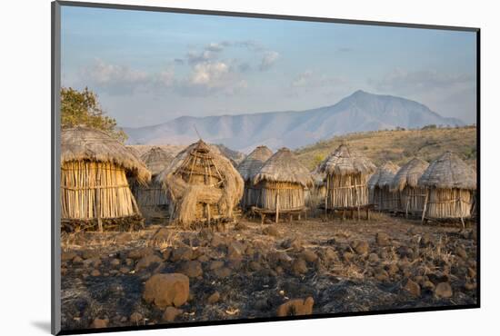 Africa, Ethiopia, Mago National Park, Mursi Tribe, Belle village.-Janis Miglavs-Mounted Photographic Print