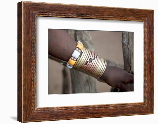 Africa, Ethiopia, South Omo, Hamer tribe. Bracelet detail worn my a Hamer woman.-Ellen Goff-Framed Photographic Print