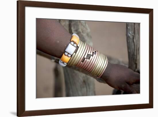Africa, Ethiopia, South Omo, Hamer tribe. Bracelet detail worn my a Hamer woman.-Ellen Goff-Framed Premium Photographic Print