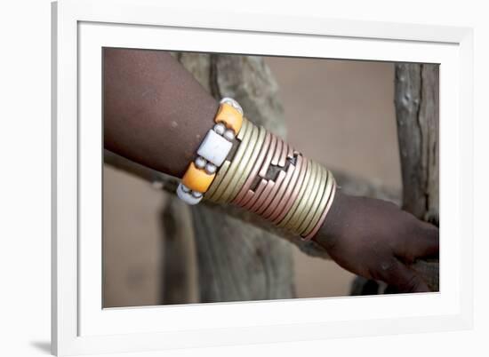 Africa, Ethiopia, South Omo, Hamer tribe. Bracelet detail worn my a Hamer woman.-Ellen Goff-Framed Premium Photographic Print