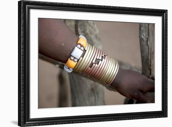 Africa, Ethiopia, South Omo, Hamer tribe. Bracelet detail worn my a Hamer woman.-Ellen Goff-Framed Premium Photographic Print