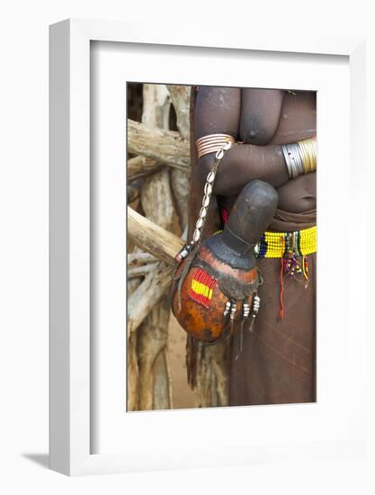 Africa, Ethiopia, South Omo, Hamer tribe. Detail of the calabash.-Ellen Goff-Framed Photographic Print