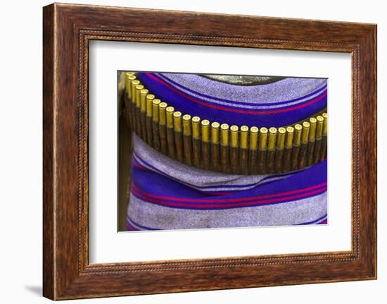 Africa, Ethiopia, Southern Omo, Karo Tribe. Cartridge belt with cartridges worn by a Karo man.-Ellen Goff-Framed Photographic Print