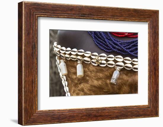 Africa, Ethiopia, Southern Omo, Karo Tribe. Details of a Karo woman's skin clothing.-Ellen Goff-Framed Photographic Print