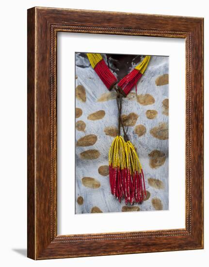Africa, Ethiopia, Southern Omo, Murulle, Karo Tribe. Detail of a Karo man's body paint and beads.-Ellen Goff-Framed Photographic Print