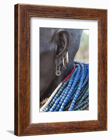 Africa, Ethiopia, Southern Omo Valley, An elderly Nyangton woman.-Ellen Goff-Framed Photographic Print