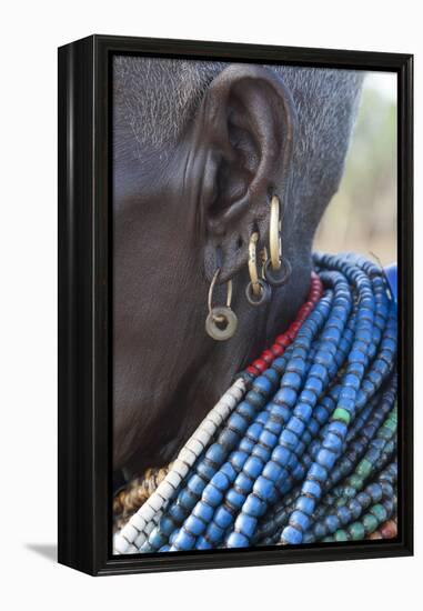 Africa, Ethiopia, Southern Omo Valley, An elderly Nyangton woman.-Ellen Goff-Framed Premier Image Canvas