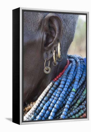 Africa, Ethiopia, Southern Omo Valley, An elderly Nyangton woman.-Ellen Goff-Framed Premier Image Canvas