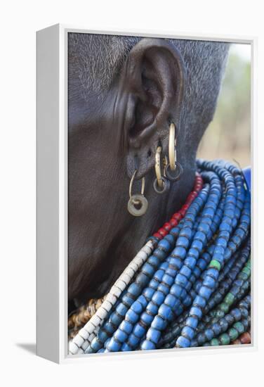 Africa, Ethiopia, Southern Omo Valley, An elderly Nyangton woman.-Ellen Goff-Framed Premier Image Canvas